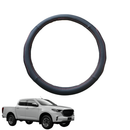 Steering Wheel Cover for Mazda BT-50 Dual Cab 2020 - 2024 (TF) - Black Microfiber Leather - Circle 38 cm-1