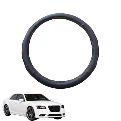 Steering Wheel Cover for Chrysler 300 SRT 2011 - Current (LD) - Black Microfiber Leather - Circle 38 cm