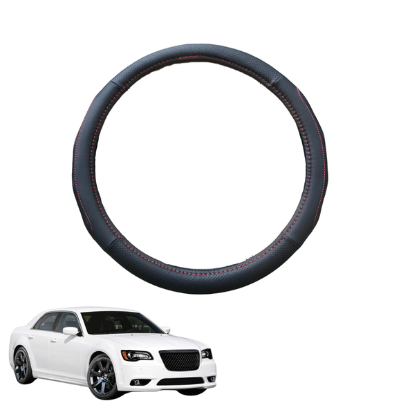 Steering Wheel Cover for Chrysler 300 SRT 2011 - Current (LD) - Black Microfiber Leather - Circle 38 cm