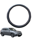 Steering Wheel Cover for BMW X5 2013 - 2018 (F15 F85) - Black Microfiber Leather - Circle 38 cm-1