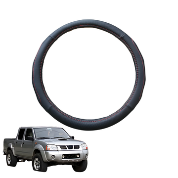 Steering Wheel Cover for Nissan Navara Single Cab 1997 - 2018 (D22) - Black Microfiber Leather - Circle 38 cm