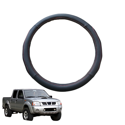Steering Wheel Cover for Nissan Navara Single Cab 1997 - 2018 (D22) - Black Microfiber Leather - Circle 38 cm