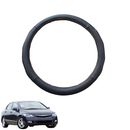 Steering Wheel Cover for Honda Civic 2006 - 2012 Sedan(8th Gen) - Black Microfiber Leather - Circle 38 cm-1