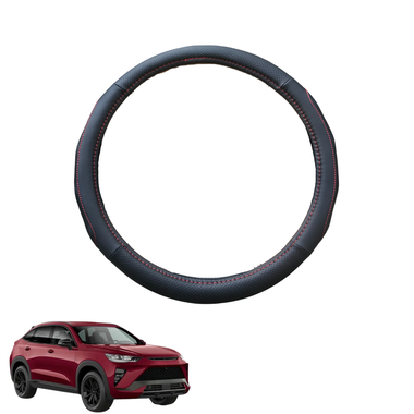 Steering Wheel Cover for GWM Haval H6GT 2021 - Current (Coupe) - Black Microfiber Leather - Circle 38 cm