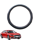 Steering Wheel Cover for Audi A8 S8 2009 - Current (D4) - Black Microfiber Leather - Circle 38 cm-1