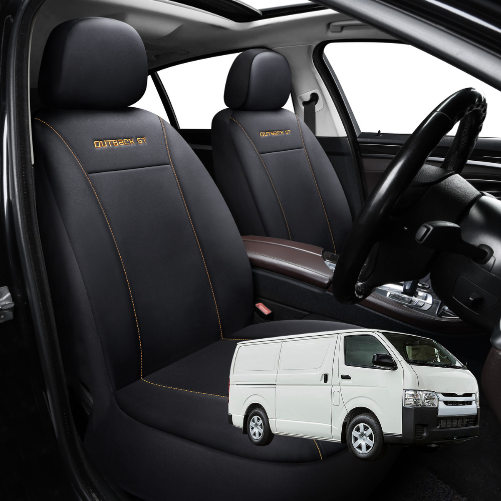 Car Front Seat Cover for Toyota Hiace Van 2019 - Current (LWB) - Black