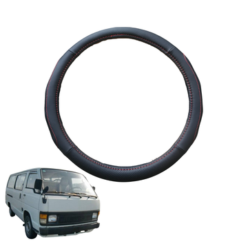Steering Wheel Cover for Toyota Hiace Van 1989 - 2005 (LWB) - Black Microfiber Leather - Circle 38 cm