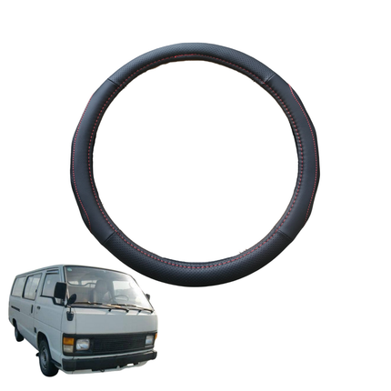 Steering Wheel Cover for Toyota Hiace Van 1989 - 2005 (LWB) - Black Microfiber Leather - Circle 38 cm