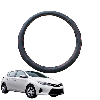 Steering Wheel Cover for Toyota Corolla 2013 - 2018 Hatch (E160/170/180) - Black Microfiber Leather - Circle 38 cm