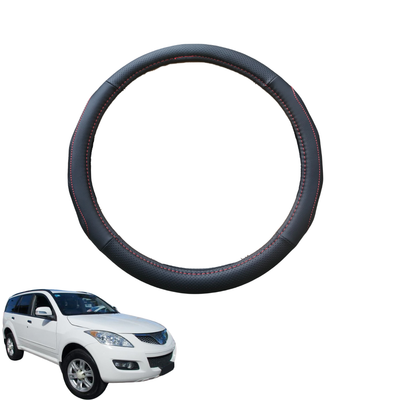 Steering Wheel Cover for GWM Haval X200 2010 - 2020 (X200 X240 H5) - Black Microfiber Leather - Circle 38 cm