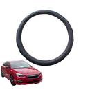 Steering Wheel Cover for Subaru Impreza 2016 - Current G4, G5 - Black Microfiber Leather - Circle 38 cm-1