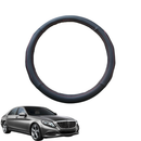 Steering Wheel Cover for Mercedes-Benz S-class 2014 - 2020 Sedan Long - Black Microfiber Leather - Circle 38 cm-1