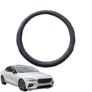 Steering Wheel Cover for Volvo S60 2010 - 2018 (Auto) - Black Microfiber Leather - Circle 38 cm-1