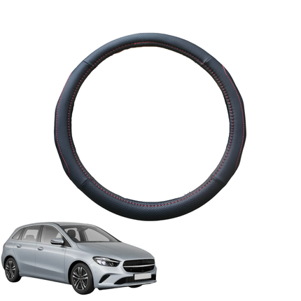 Steering Wheel Cover for Mercedes-Benz B-Class 2019 - Current (W247) - Black Microfiber Leather - Circle 38 cm