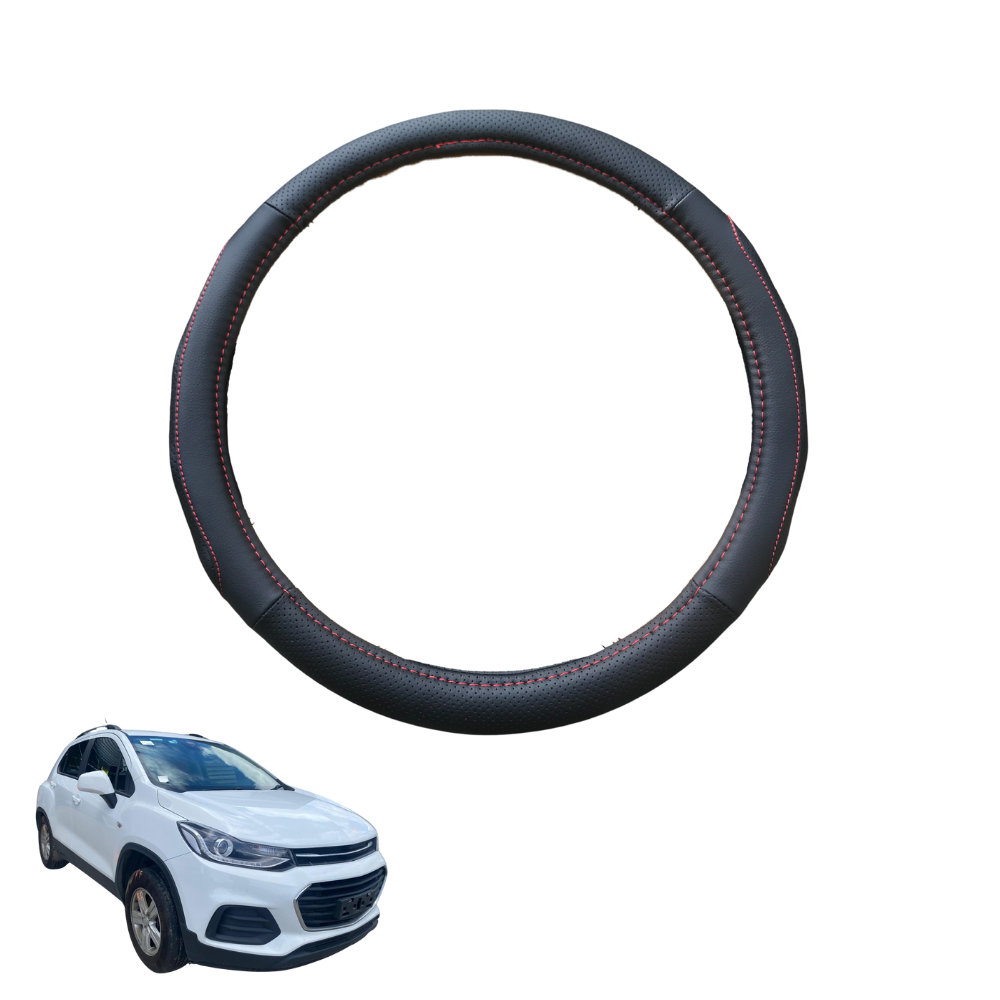 Steering Wheel Cover for Holden Trax 2013 - 2020 TJ - Black Microfiber Leather - Circle 38 cm