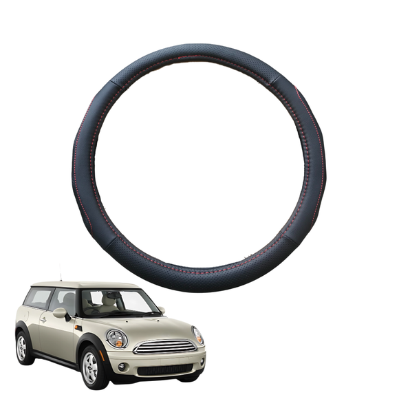 Steering Wheel Cover for MINI Clubman 2007 - 2014 (R55) - Black Microfiber Leather - Circle 38 cm