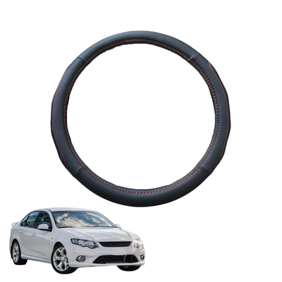 Steering Wheel Cover for Ford Falcon 2008 - 2014 (FG, fit FPV models) - Black Microfiber Leather - Circle 38 cm