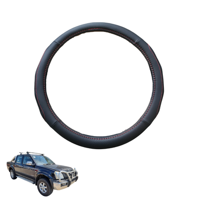 Steering Wheel Cover for Holden Rodeo 2003 - 2008 (4-Door Crew Cab) - Black Microfiber Leather - Circle 38 cm