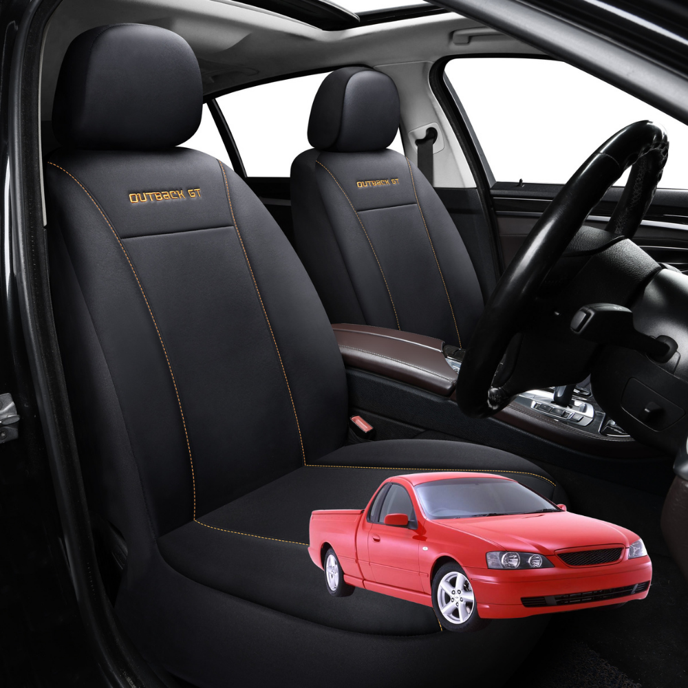 Car Seat Cover for Ford Falcon 2002 - 2008 Ute Single Cab (BA BF) - Black