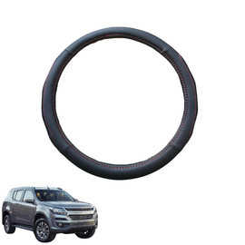 Steering Wheel Cover for Holden Trailblazer 2016 - 2020 RG - Black Microfiber Leather - Circle 38 cm