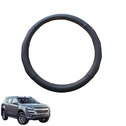 Steering Wheel Cover for Holden Trailblazer 2016 - 2020 RG - Black Microfiber Leather - Circle 38 cm