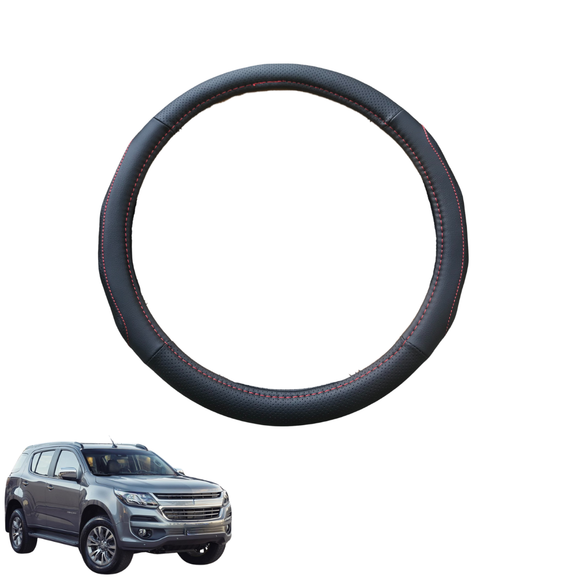 Steering Wheel Cover for Holden Trailblazer 2016 - 2020 RG - Black Microfiber Leather - Circle 38 cm