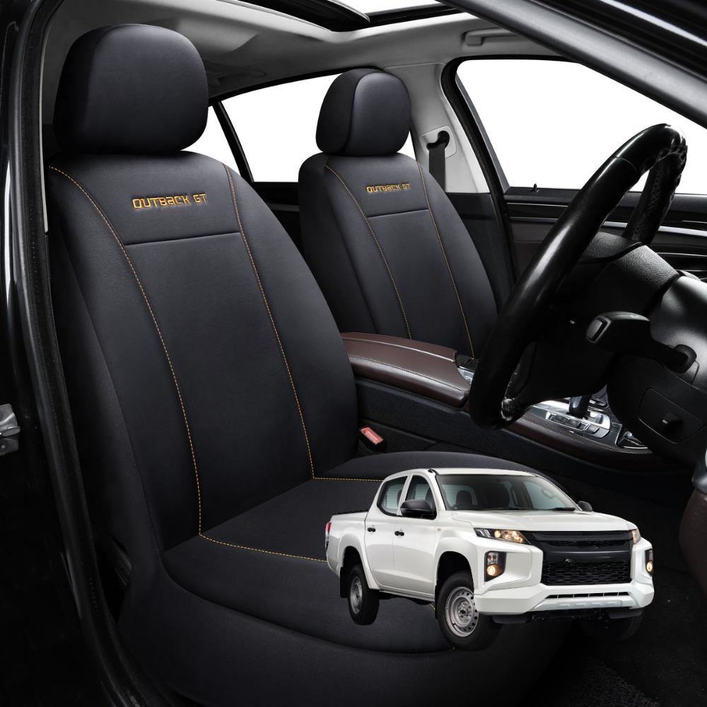 Car Front Seat Cover for Mitsubishi Triton Double Cab 2015 - 2023 (MQ MR) - Black - 27 x 26 x 10 cm