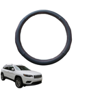 Steering Wheel Cover for Jeep Cherokee 2014 - Current (KL) - Black Microfiber Leather - Circle 38 cm-1