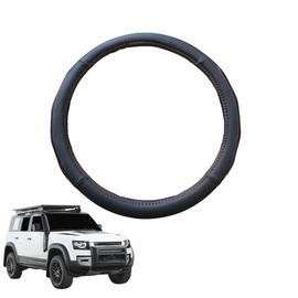 Steering Wheel Cover for Land Rover Defender 110 2020 - Current L663 - Black Microfiber Leather - Circle 38 cm