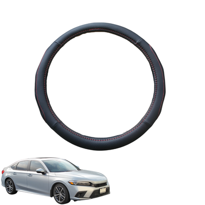 Steering Wheel Cover for Honda Civic 2022 - Current (11th Gen) - Black Microfiber Leather - Circle 38 cm