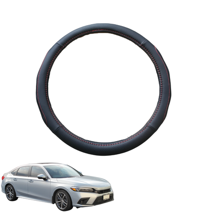 Steering Wheel Cover for Honda Civic 2022 - Current (11th Gen) - Black Microfiber Leather - Circle 38 cm