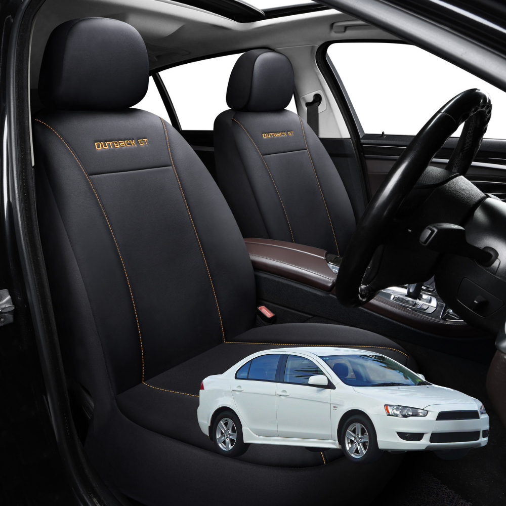 Car Front Seat Cover for Mitsubishi Lancer 2007 - 2017 Manual (CJ) - Black - 27 x 26 x 10 cm