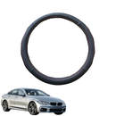 Steering Wheel Cover for BMW 4 Series Gran Coupe 2014 - 2021 (F36) - Black Microfiber Leather - Circle 38 cm-1