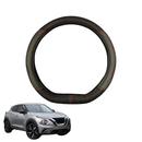 Steering Wheel Cover for Nissan JUKE 2020 - Current F16 - Black Microfiber Leather - D-Shape 38 cm-1
