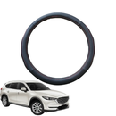 Steering Wheel Cover for Mazda CX-8 2018 - Current (KG) - Black Microfiber Leather - Circle 38 cm-1