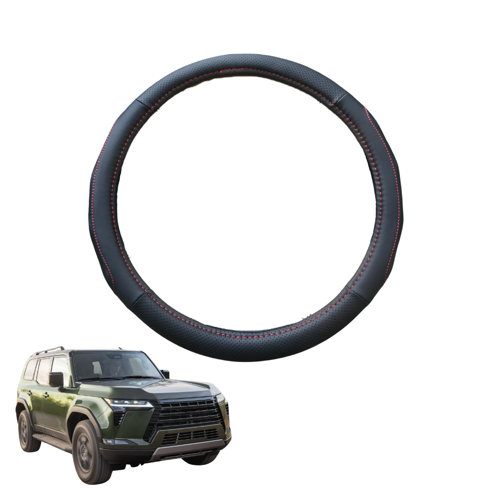 Steering Wheel Cover for Lexus GX 2024 - Current (550) - Black Microfiber Leather - Circle 38 cm