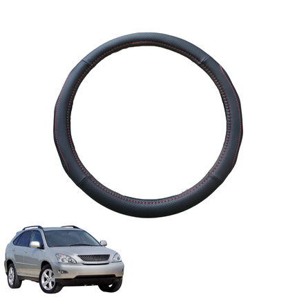 Steering Wheel Cover for Lexus RX 2003 - 2009 (GSU35) - Black Microfiber Leather - Circle 38 cm