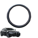 Steering Wheel Cover for BMW i4 Gran coupe 2022 - Current (G26) - Black Microfiber Leather - Circle 38 cm-1