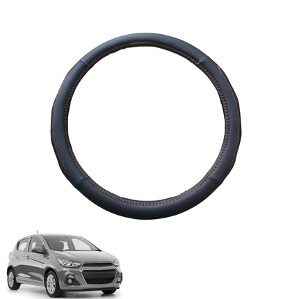 Steering Wheel Cover for Holden Spark 2015 - Current (MP) - Black Microfiber Leather - Circle 38 cm