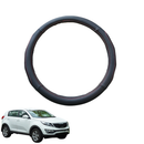 Steering Wheel Cover for Kia Sportage 2010 - 2015 - Black Microfiber Leather - Circle 38 cm-1
