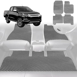6D Diamond Car Floor Mats for Mitsubishi Triton Double Cab 2024 - Current (LC/MV) - Custom-Fit Carpet Liner - 0