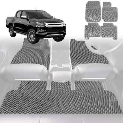 6D Diamond Car Floor Mats for Mitsubishi Triton Double Cab 2024 - Current (LC/MV) - Custom-Fit Carpet Liner - 0