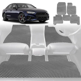 6D Diamond Car Floor Mats for Audi A4 S4 RS4 2016 - Current (B9) - Custom-Fit Carpet Liner - 0