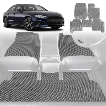 6D Diamond Car Floor Mats for Audi A4 S4 RS4 2016 - Current (B9) - Custom-Fit Carpet Liner - 0