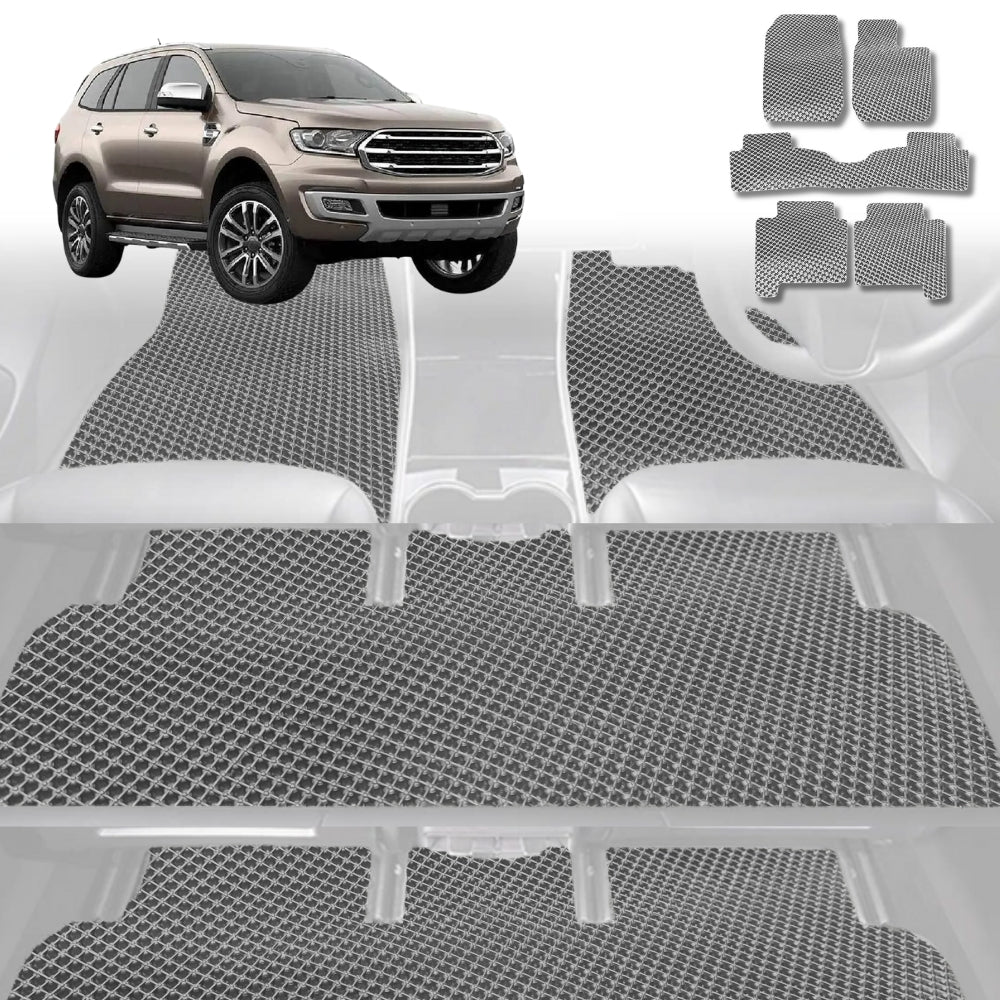 6D Diamond Car Floor Mats for Ford Everest 2015 - 2021 UA - Custom-Fit Carpet Liner - 0