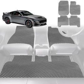 6D Diamond Car Floor Mats for Ford Mustang 2015 - 2024 (S550) - Custom-Fit Carpet Liner - 0