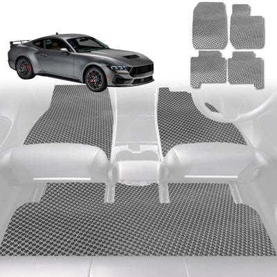 6D Diamond Car Floor Mats for Ford Mustang 2015 - 2024 (S550) - Custom-Fit Carpet Liner - 0
