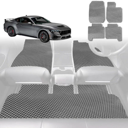 6D Diamond Car Floor Mats for Ford Mustang 2015 - 2024 (S550) - Custom-Fit Carpet Liner - 0