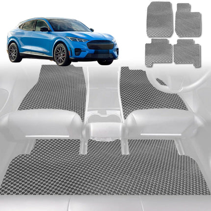 6D Diamond Car Floor Mats for Ford Mustang Mach-E 2021 - Current - Custom-Fit Carpet Liner - 0