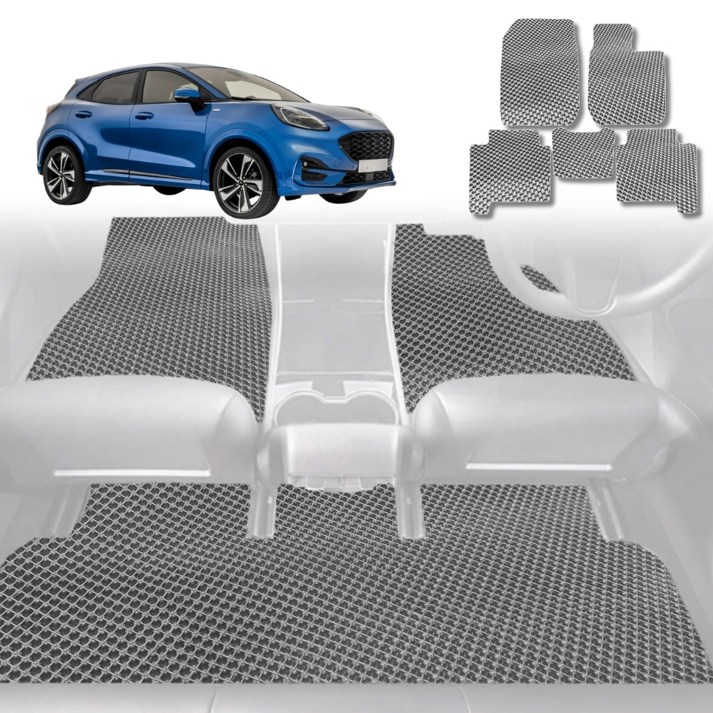 6D Diamond Car Floor Mats for Ford Puma 2019 - Current JK - Custom-Fit Carpet Liner - 0